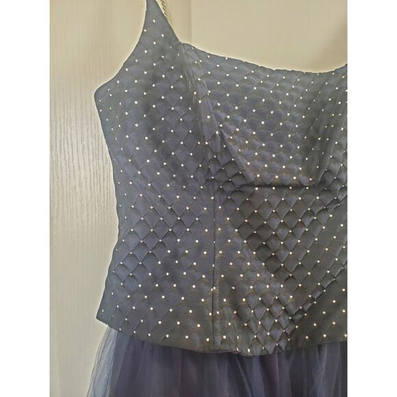 Niki by Niki Livas Vintage Navy Ombre Tulle Sparkly Formal Dress Gown, Size 12 - Picture 3 of 15